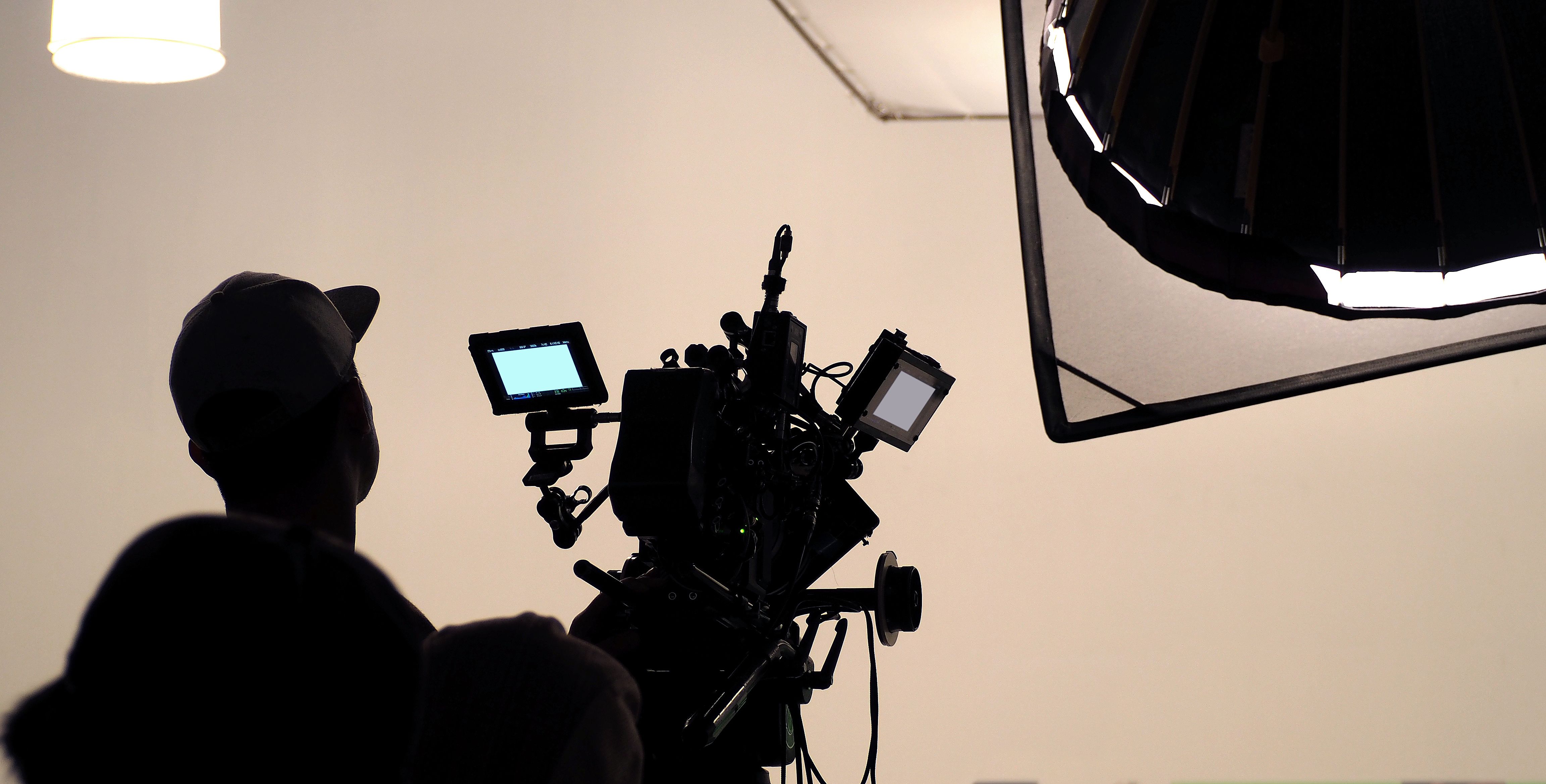 Behind the scenes of The Creative Catapult corporate video production shoot on studio set